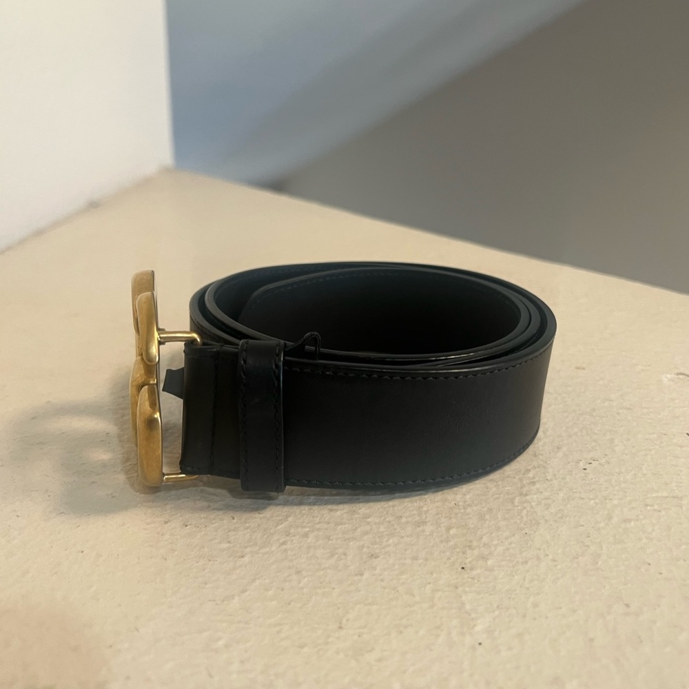 GUCCI GG Marmont belt 400593 notation size 70 leather black‎ gold metal f… - Picture 9 of 10